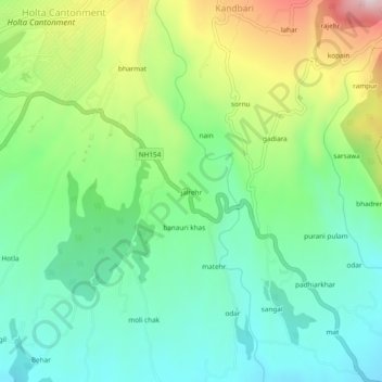 Mappa topografica jalrehr, altitudine, rilievo