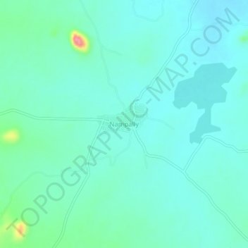 Mappa topografica Nampally, altitudine, rilievo