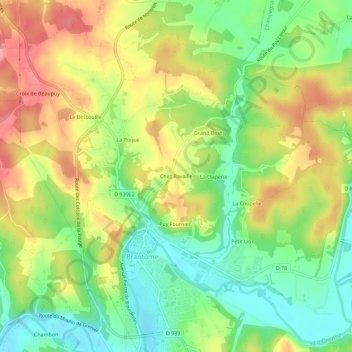Mappa topografica Chez Ravaille, altitudine, rilievo