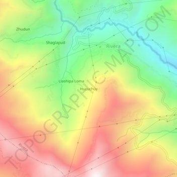 Mappa topografica Hucuchuy, altitudine, rilievo