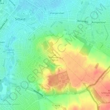 Mappa topografica Kollenberg, altitudine, rilievo