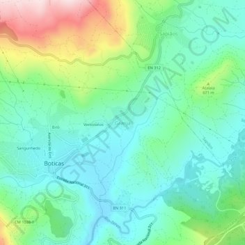 Mappa topografica Granja, altitudine, rilievo
