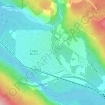 Mappa topografica Donald, altitudine, rilievo