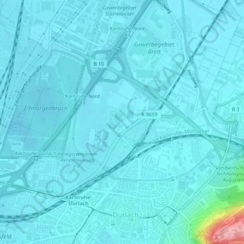 Mappa topografica Untere Hub, altitudine, rilievo