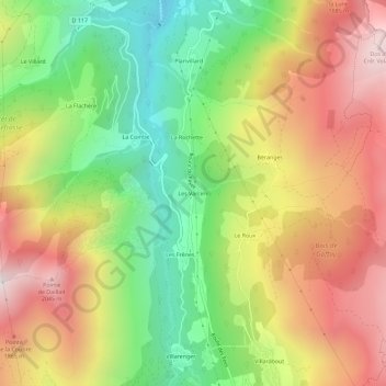Mappa topografica Les Varcins, altitudine, rilievo