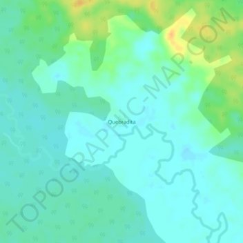 Mappa topografica Quebradita, altitudine, rilievo