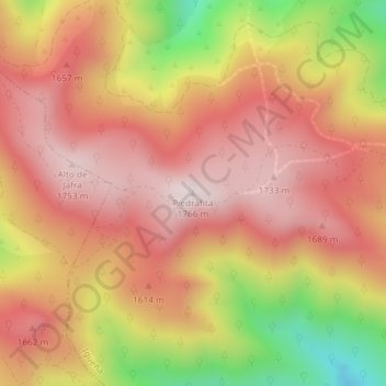 Mappa topografica Piedrafita, altitudine, rilievo