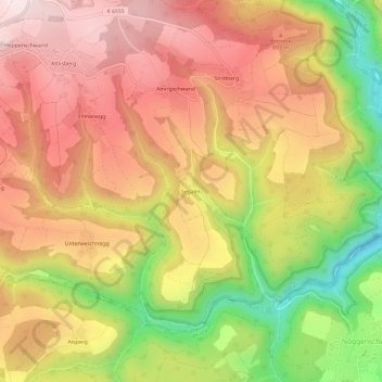 Mappa topografica Segalen, altitudine, rilievo