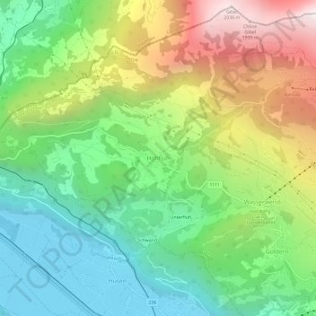 Mappa topografica Hohfluh, altitudine, rilievo
