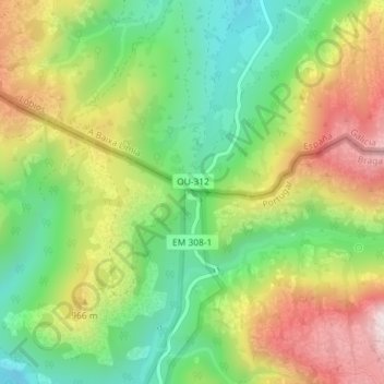 Mappa topografica Portela do Homem, altitudine, rilievo