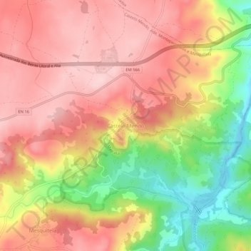 Mappa topografica Castelo Mendo, altitudine, rilievo