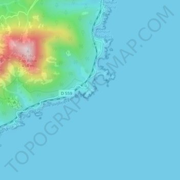 Mappa topografica Pointe de l’Observatoire, altitudine, rilievo