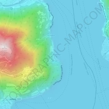 Mappa topografica Carmine Inferiore, altitudine, rilievo