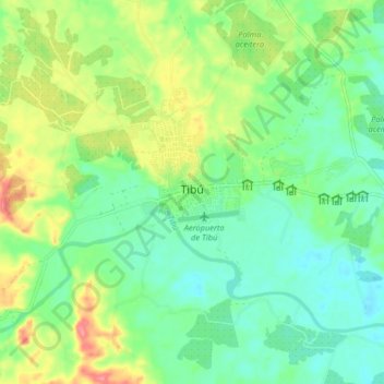 Mappa topografica Tibú, altitudine, rilievo