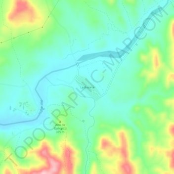 Mappa topografica La Bazana, altitudine, rilievo