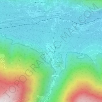 Mappa topografica Morter, altitudine, rilievo