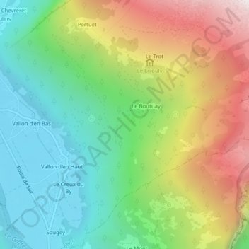 Mappa topografica Le Megevet, altitudine, rilievo