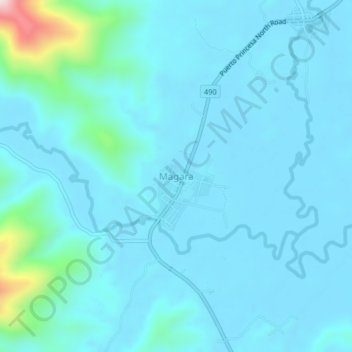 Mappa topografica Magara, altitudine, rilievo