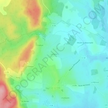 Mappa topografica La Pallud, altitudine, rilievo