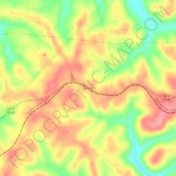 Mappa topografica Taswell, altitudine, rilievo