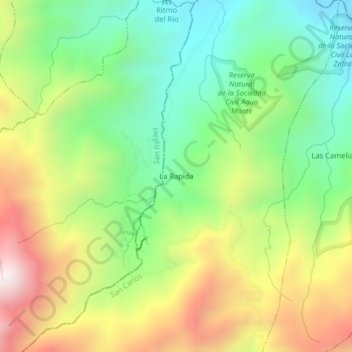 Mappa topografica La Rapida, altitudine, rilievo