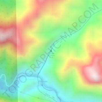 Mappa topografica Cascada La Sirena, altitudine, rilievo