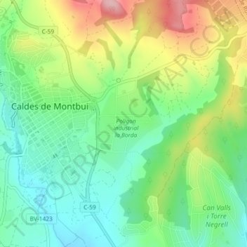 Mappa topografica La Borda, altitudine, rilievo