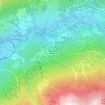 Mappa topografica Chalets du Petit Bonheur, altitudine, rilievo