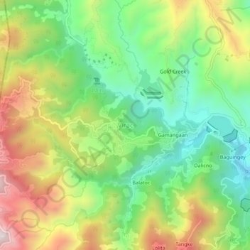 Mappa topografica Virac, altitudine, rilievo