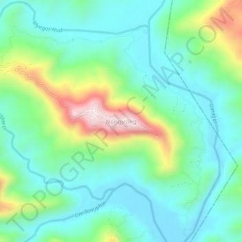 Mappa topografica Nongjrong, altitudine, rilievo