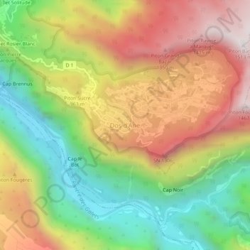 Mappa topografica Dos d'Ane, altitudine, rilievo