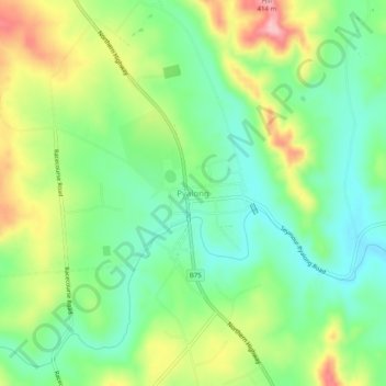 Mappa topografica Pyalong, altitudine, rilievo