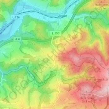 Mappa topografica Hintersteimel, altitudine, rilievo