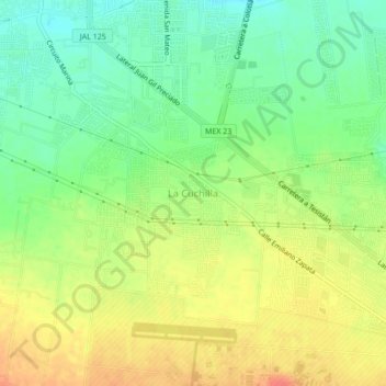Mappa topografica La Cuchilla, altitudine, rilievo