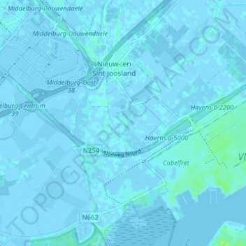Mappa topografica Oudedorp, altitudine, rilievo