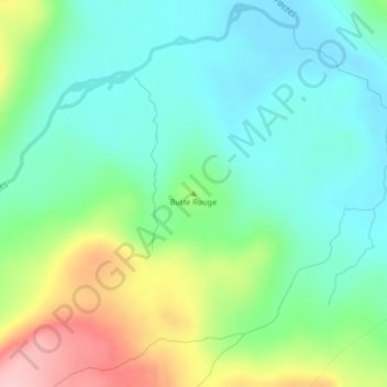 Mappa topografica Butte Rouge, altitudine, rilievo