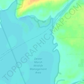 Mappa topografica Black River Bay, altitudine, rilievo