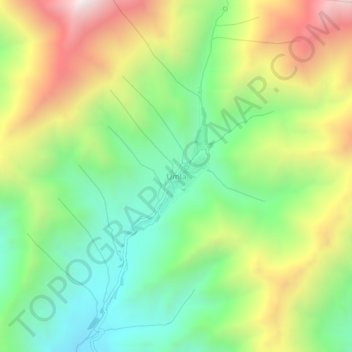 Mappa topografica Umla, altitudine, rilievo
