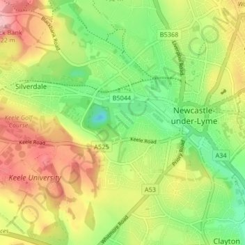 Mappa topografica Burgess Brook, altitudine, rilievo