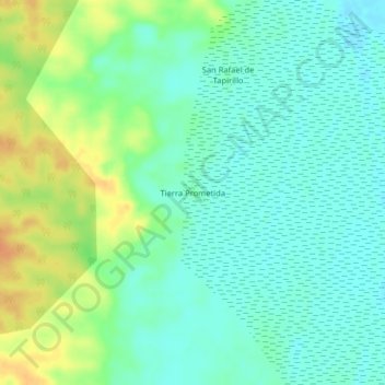 Mappa topografica Tierra Prometida, altitudine, rilievo
