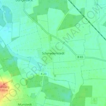 Mappa topografica Schmedenstedt, altitudine, rilievo
