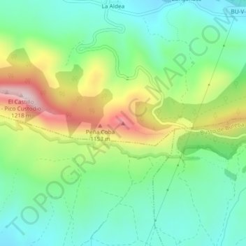 Mappa topografica Carrascal, altitudine, rilievo