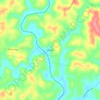 Mappa topografica Dyesville, altitudine, rilievo