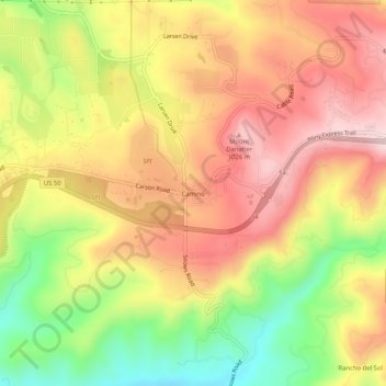 Mappa topografica Camino, altitudine, rilievo