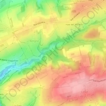 Mappa topografica Belle Fontaine, altitudine, rilievo