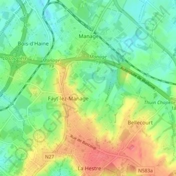 Mappa topografica Bois Saint-Nicolas, altitudine, rilievo
