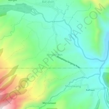 Mappa topografica Hindangon, altitudine, rilievo