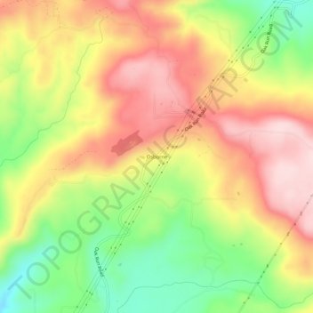 Mappa topografica Osborne, altitudine, rilievo