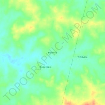 Mappa topografica Pretinho, altitudine, rilievo
