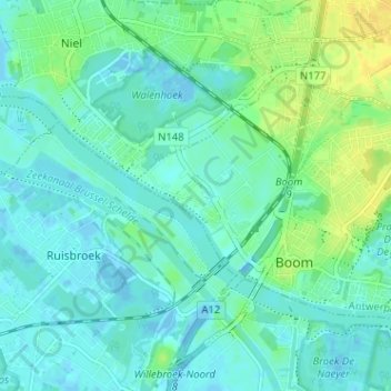 Mappa topografica Noeveren, altitudine, rilievo